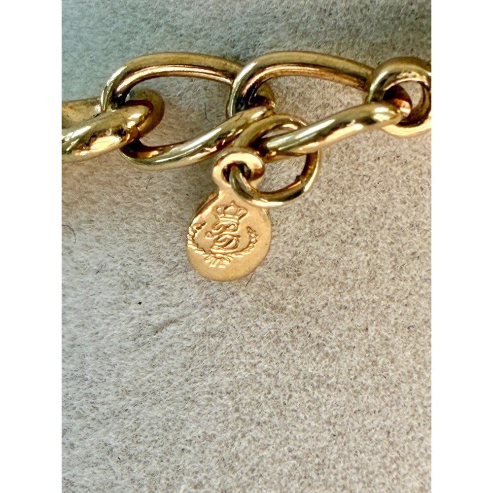PREMIER DESIGNS Vintage Goldtone Link Bar Necklace Signed Shiny 16"-20" - Picture 3 of 4